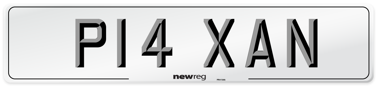 P14 XAN Number Plate from New Reg